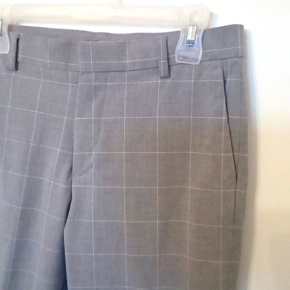 H&M Grey Windowpane Check Tapered Leg Dress Pants - Picture 4 of 8